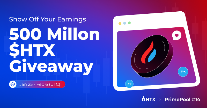 HTX_Global's tweet photo. #HTX PrimePool #14 Airdrop! 🤑

Show Off Your Earnings,
Enter To Win 500 Million $HTX :

☑️Follow @HTX_Global  @HTX_DAO
☑️ RT + Like + Tag 2 Friends
☑️ Comment PrimePool Screenshot
☑️ Fill in the form