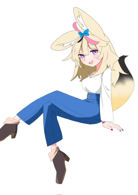 デニムパンツ#絵まる 