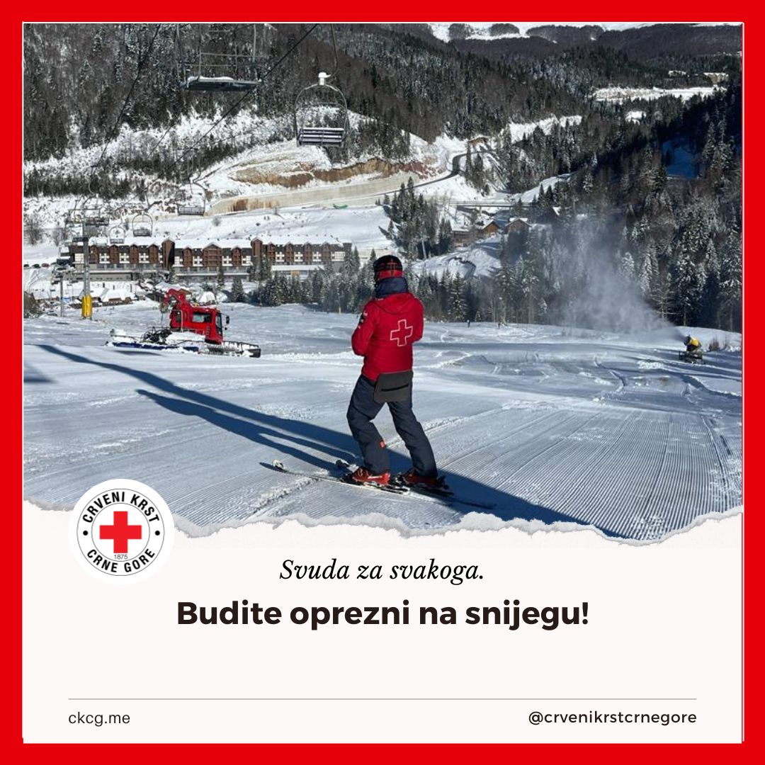 CKCG_MRC's tweet photo. ⛷ Naše kolege iz Kolašina apeluju na posjetioce skijališta da vode računa o svojoj bezbjednosti.
❗️Molimo da se pridržavate preporuka da skijate isključivo na uređenim skijalištima, uz maksimalnu opreznost.
Želimo vam lijep odmor i rekreaciju.
#EverywhereForEveryone https://t.co/vm63NQSHEF
