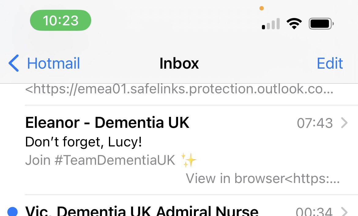 LucyIsabelle_'s tweet photo. @DementiaUK not sure if this email subject is meant to be a joke, but find it in quite poor taste. https://t.co/EF5iu93edu