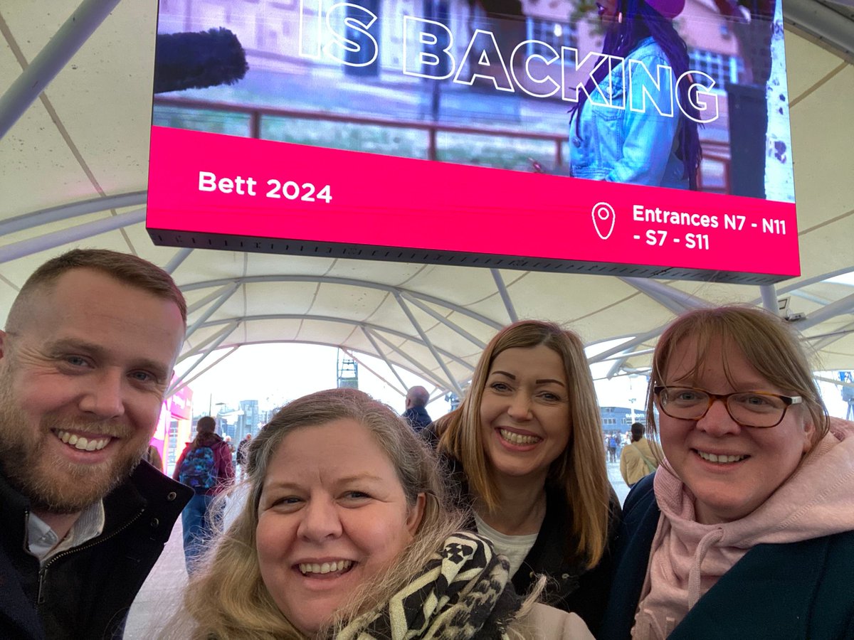 How is it that they look this good after a 5am start?! On behalf of all educators and children, thank you for the sleep sacrifice to make sure we all understand the ways of digital education in the future! We can't wait to here all about what you learn today!#bett2024