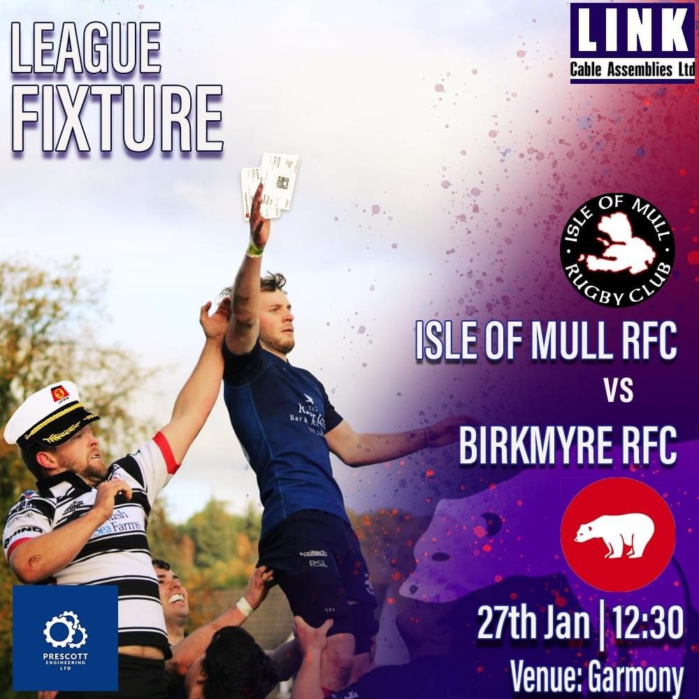 The bears are setting sail this Saturday as the 1st XV travel to face  Mull in the league. If any supporters are wishing to travel on the team bus please talk to a member of the committee/captains team.
#monthemyre #grassrootsrugby #awaydays