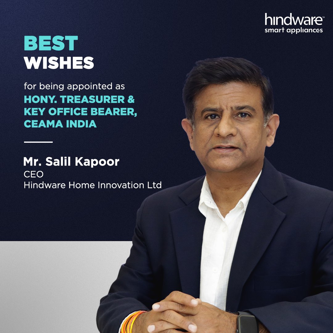 We are pleased to share the news of appointment of our CEO Mr. Salil Kapoor as the Honorary Treasurer and Office Bearer of Consumer Electronics and Appliances Manufacturers Association (CEAMA) India. #Congratulations #NewlyAppointed #Leadership #GrowthOpportunity #CEAMA