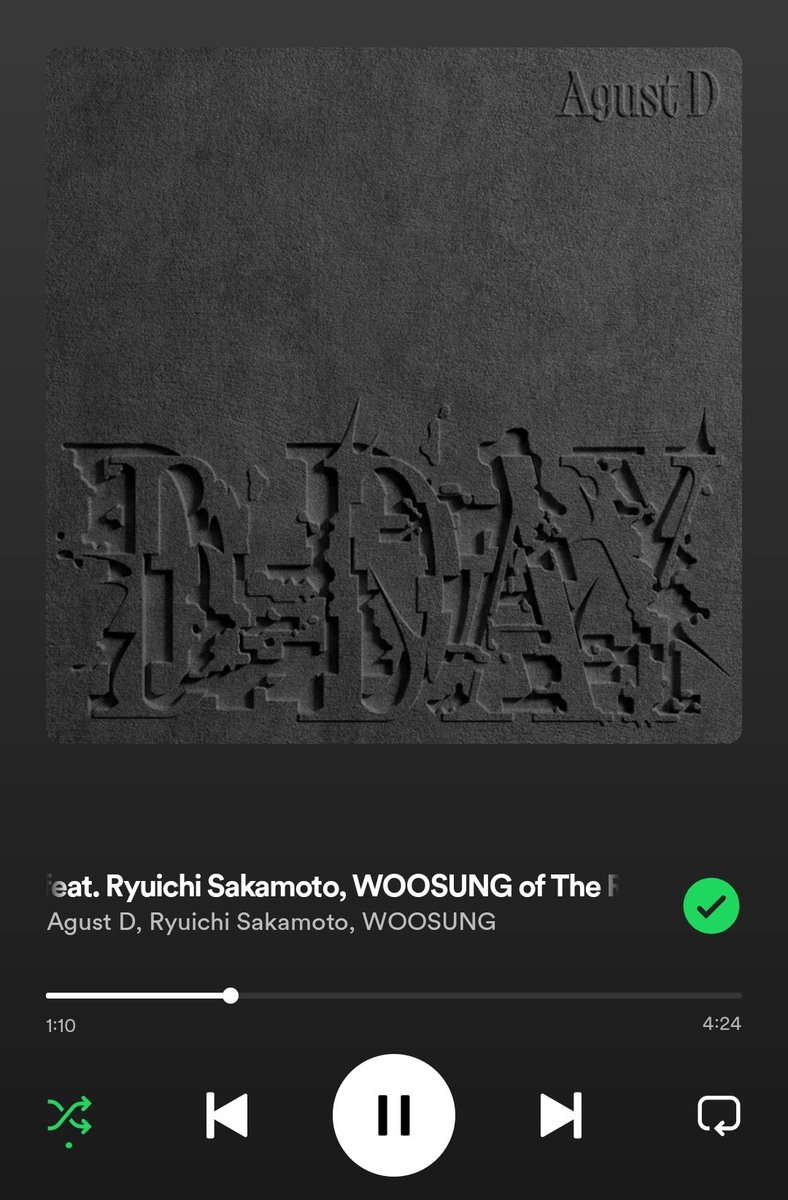 CaptainMin's tweet photo. Songs of the day:

#AgustD Snooze (feat. #WOOSUNG, #RyuichiSakamoto 
#EIP JU$T (feat. #PharrellWilliams, #ZackdelaRocha
#FortMinor Right Now (feat. #BlackThought, #StylesofBeyond 
#BTS Am I Wrong https://t.co/97U3xwJFNq