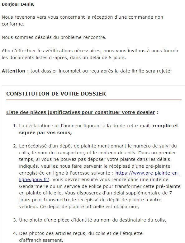 denisvic's tweet photo. Hey @RakutenFrance c’est normal de demander aux clients de porter plainte à la gendarmerie quand vous vous trompez sur les produits que vous expédiez vous-même ?? https://t.co/Y8Sm259ChP
