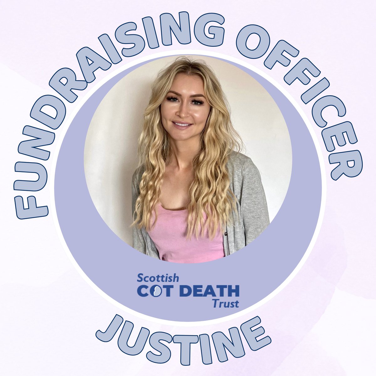 💜Meet the Team💜 Fundraising Officer – Justine Find out more at scottishcotdeathtrust.org/our-team/