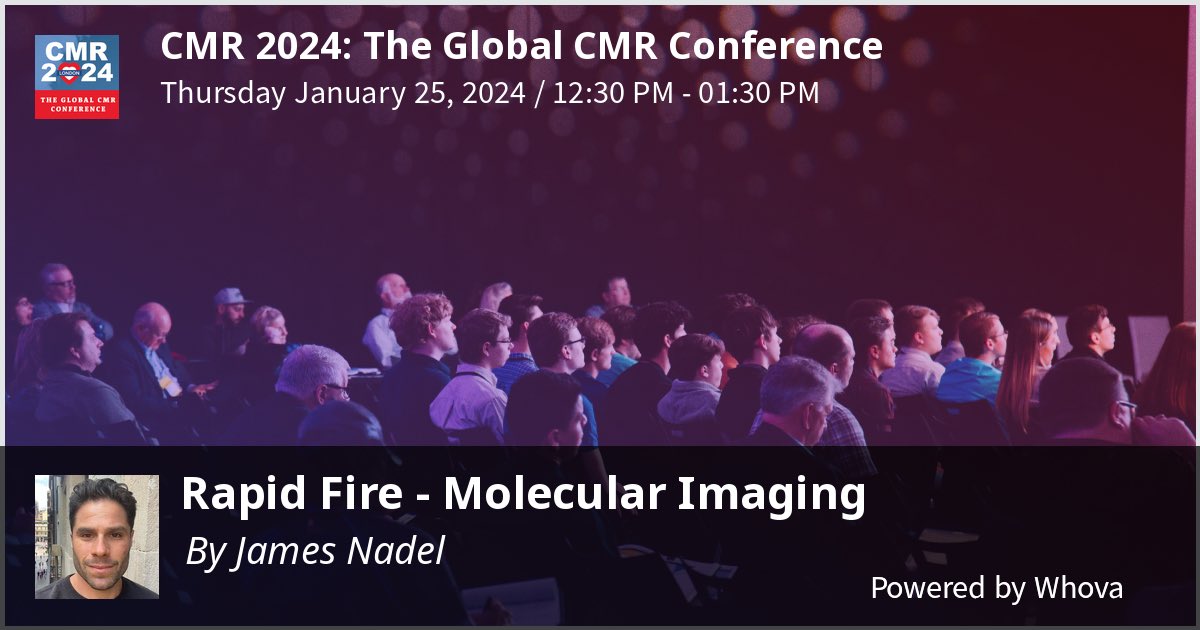 James Nadel (@docnadel) on Twitter photo Excited to be speaking at CMR 2024 on molecular imaging of MPO activity & it’s application in vulnerable plaque. If you’re in the building come visit! #CMR2024 #cardiotwitter #whyCMR
<a href="/KCL_CardiacMR/">KCL Cardiac MRI</a> <a href="/HRIAust/">Heart Research Institute</a> @SVHSydney <a href="/UNSWMedicine/">UNSW Medicine & Health</a> <a href="/SCMRorg/">Society for Cardiovascular Magnetic Resonance</a> Excited to be speaking at CMR 2024 on molecular imaging of MPO activity & it’s application in vulnerable plaque. If you’re in the building come visit! #CMR2024 #cardiotwitter #whyCMR
<a href="/KCL_CardiacMR/">KCL Cardiac MRI</a> <a href="/HRIAust/">Heart Research Institute</a> @SVHSydney <a href="/UNSWMedicine/">UNSW Medicine & Health</a> <a href="/SCMRorg/">Society for Cardiovascular Magnetic Resonance</a>