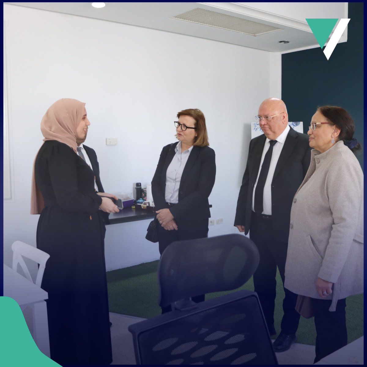 Viviasolutions's tweet photo. 📷 Mrs. Ahlam Al-Baji Al-Sayeb, President of Industry, Mines, and Energy, visited Soft Tech incubator in Sousse. Exciting discussions on AI projects and E-health initiatives at Vivia! 🚀 #ViviaInnovation #AI #TechTalks https://t.co/Eb9166cDMn