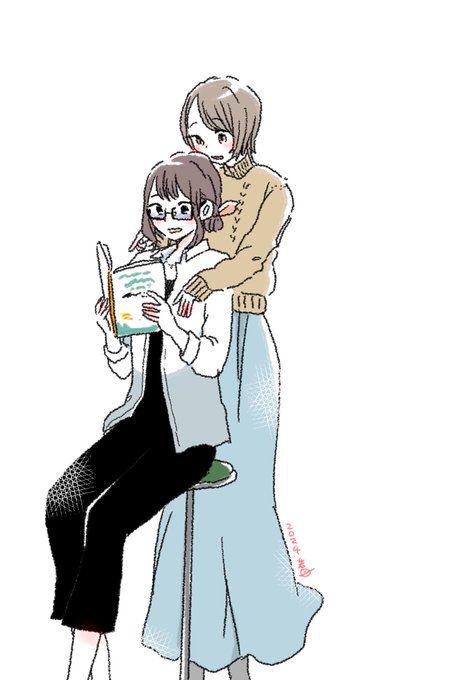 「2girls reading」 illustration images(Latest)