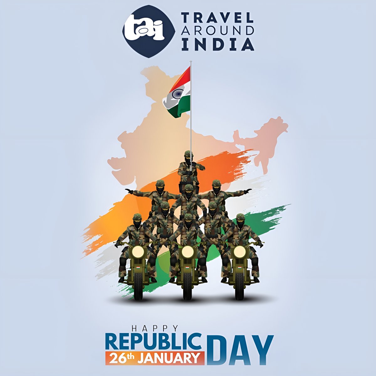 TravelAroundIn3's tweet image. Travel Around India  Wishes you all a happy Republic Day

#republicday 
#india 
#republicdayindia 
#happyrepublicday 
#happyrepublicday2024
#january 
#indian 
#republicdayparade 
#republicdaycelebration 
#jaihind 
#republic 
#republicdayofindia 
#love 
#republicdayspecial
