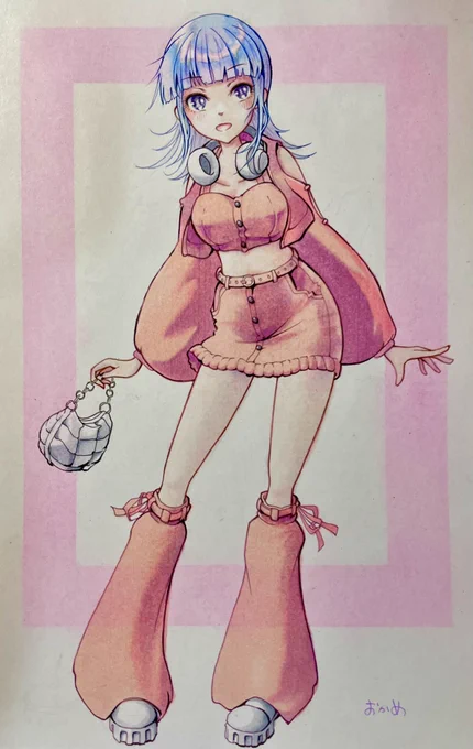 昨日の絵、最後のペン入れを省略したせいでとても貧相になってしまいました…なので今日あらためてマルチライナーと色鉛筆で強調線を入れました。 