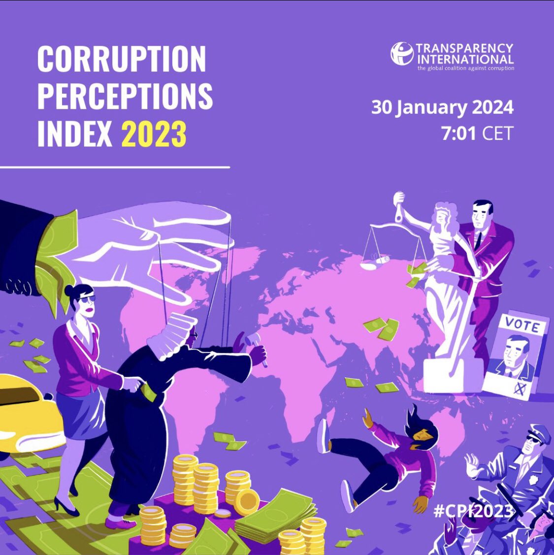 TransparencyBH's tweet image. #CPI2023 will be on 30 January at 9am #Bahrain time