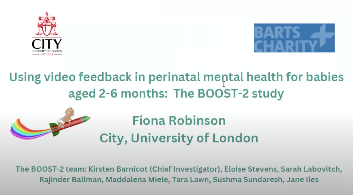 Delighted to welcome Fiona Robinson who presents very relevant findings from The Boost-2 Study 'Video feedback for young babies and maternal perinatal illness: Adaption, feasibility and qualitative interviews