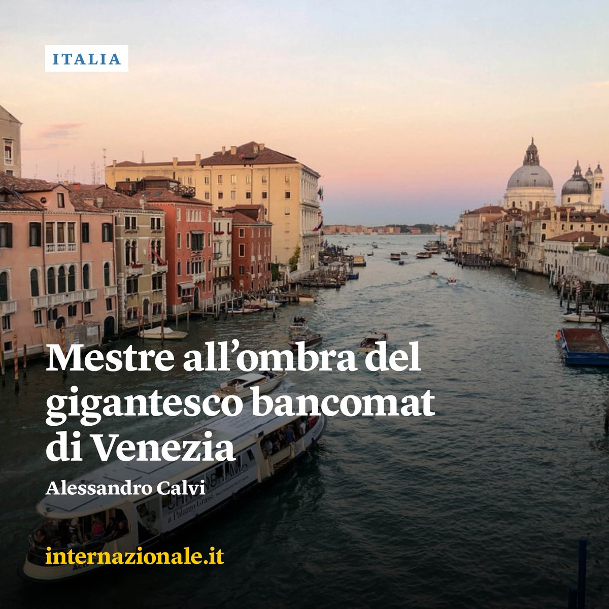 Mestre sfrutta il flusso enorme di turisti che sbarcano nella laguna. Ma rischia di essere divorata proprio come Venezia. Il reportage di Alessandro Calvi: intern.az/1ISN
