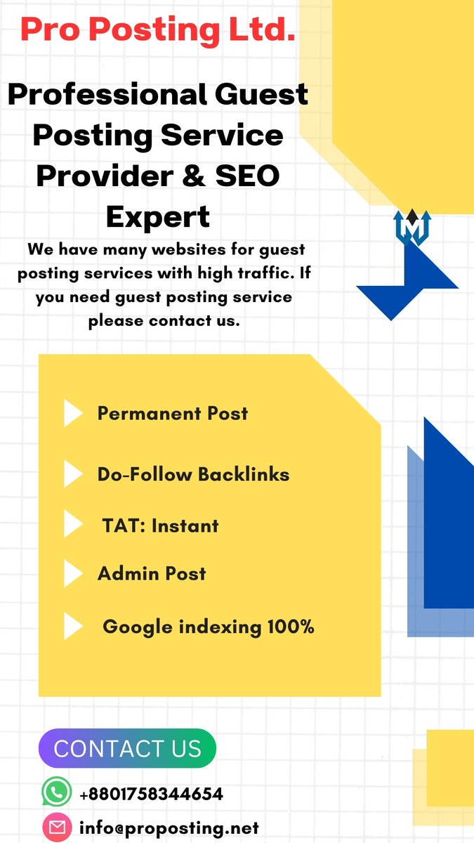 🔥 Pro posting ltd. Professional guest posting service provider & SEO expert.  We Are Providing High Quality  Guest Posting Service 🔥

#guestposting #guestpost #guestpostservice
#guestpostingservices #guestpostingsites
#guestblogging #guestblogging