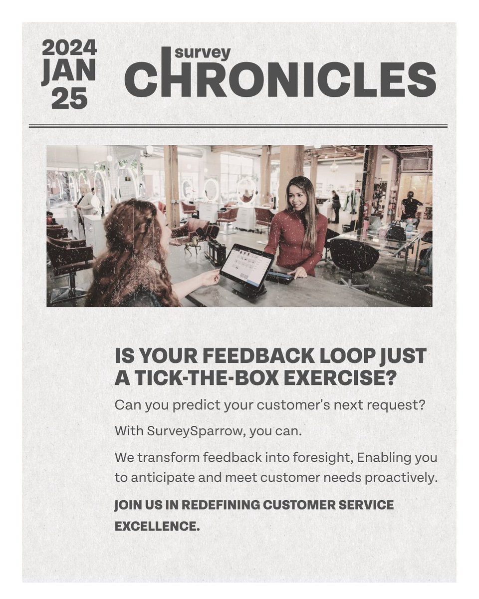 If your customer feedback is more than just a routine check, stop.

We can help you go beyond just collecting responses; predict your customer's next move, personalize your service, and innovate based on what truly matters.
