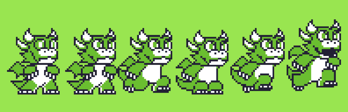DEXA_Entertain's tweet photo. Look at the cutie! 💚🐉#MonsterB #Gameboy #モンスタB #ゲームボーイ #Pixelart #ドット絵 https://t.co/GzYVyBLM2r