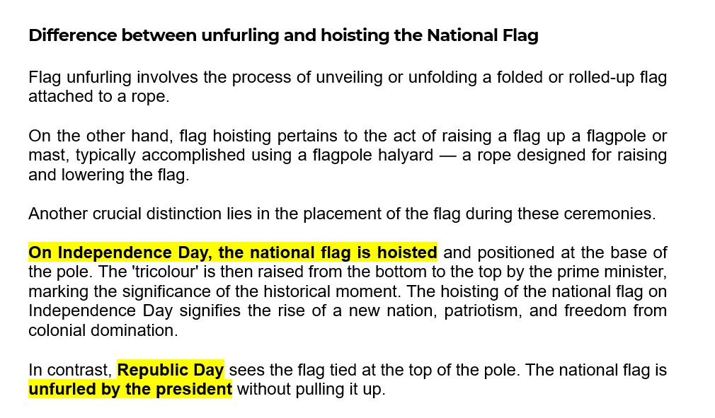 AaniM_16's tweet image. Make sure our Kids should understand while using the term #Unfurl and #Hoist 🇮🇳 
#Parenting
#ProudIndian