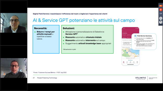 ArmidaConte's tweet photo. @MatteoBigatti, CRM Project Manager e Service Solution Architect di @Atlantic_Techn racconta i benefici di #ServiceGPT:

✔️riduzione attività manuali
✔️riassunto automatico troubleshooting
✔️risparmio tempo del tecnico
✔️controllo in tempo reale dell’avanzamento degli interventi https://t.co/YRTT9ULUYw