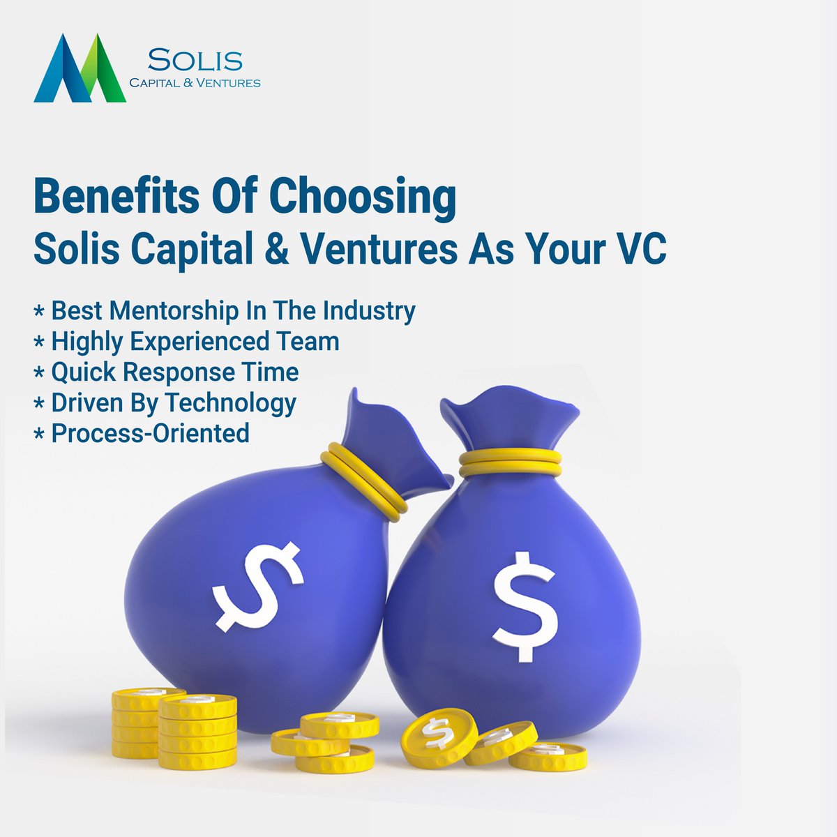 #SolisCapitalVentures provides the best #mentorship and resources for promising #startups.

Contact us if you think your startup has the potential to grow manifold.

#venturecapital #entrepreneurship #business #privateequity #funding #investment #vc #investing #venturecapitalist