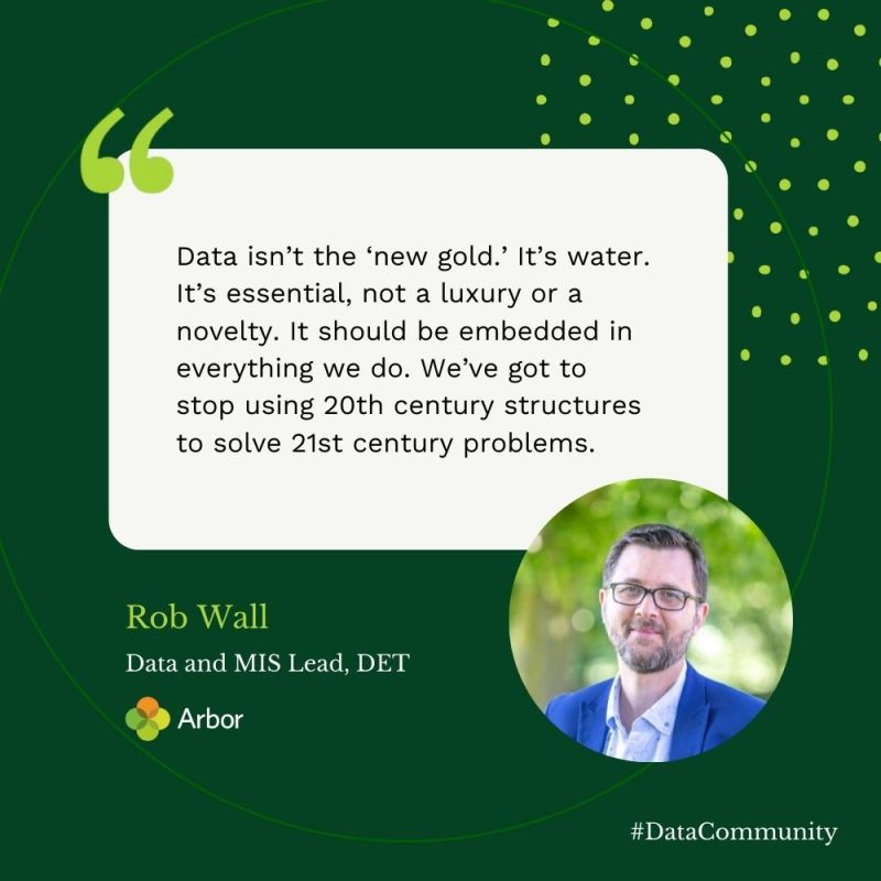 Our Data and MIS lead, Rob Wall, on exploring the potential of data in education. Find out more about the event hosted by @ArborEdu below.https://t.co/vpFOvRIAuM pic.twitter.com/eAp1rA5IFH