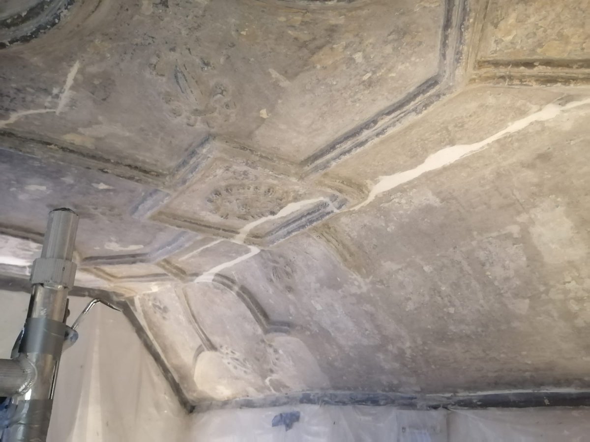 Our Conservation team have uncovered some beautiful fleur de lis details, whilst undertaking the  careful removal of years worth of paint form the stunning ceiling hidden within 24 Coney Street, York.

#heritage #conservation #maincontractor #listedbuilding  #historicbuilding