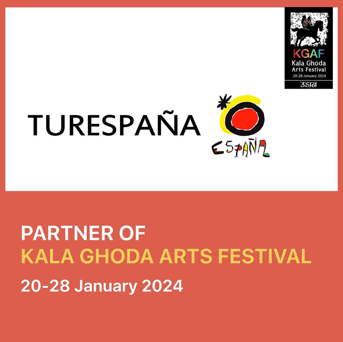 Welcoming Tourism Office of Spain, Mumbai, as a partner for the Kala Ghoda Arts Festival 2024.

@SpainInIndia 

#VisitSpain #SpainArt #SpainUrban #YouDeserveSpain 
#kgaf #kalaghodaartsfestival #kgaf2024 #mumbai #arts #creativity #culture