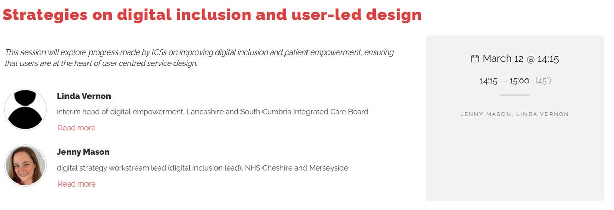 🔈#Rewired24 session announcement🔈

Strategies on digital inclusion and user-led design, on day one, Integrated Care Stage.

With <a href="/VernonLinda/">Linda Vernon</a>, <a href="/LSCICB/">Lancashire and South Cumbria ICB</a> and Jenny Mason, <a href="/NHSCandM/">NHS Cheshire and Merseyside</a>.

FULL SESSION👇
digitalhealthrewired.com/class/strategi…