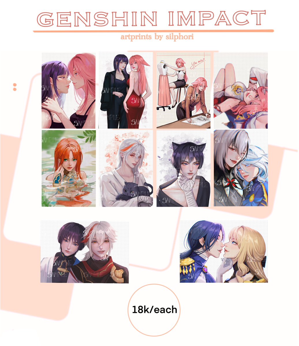 RT💖]  PRE-ORDER FANMERCH   GENSHIN IMPACT, ONE PIECE, CHAINSAW MAN, JUJUTSU KAISEN by @silphori   🗓 january 25 - february 10 🔗 https://forms.gle/mN7ecfTKXkrZ9anb7  (1/5)  GENSHIN IMPACT :