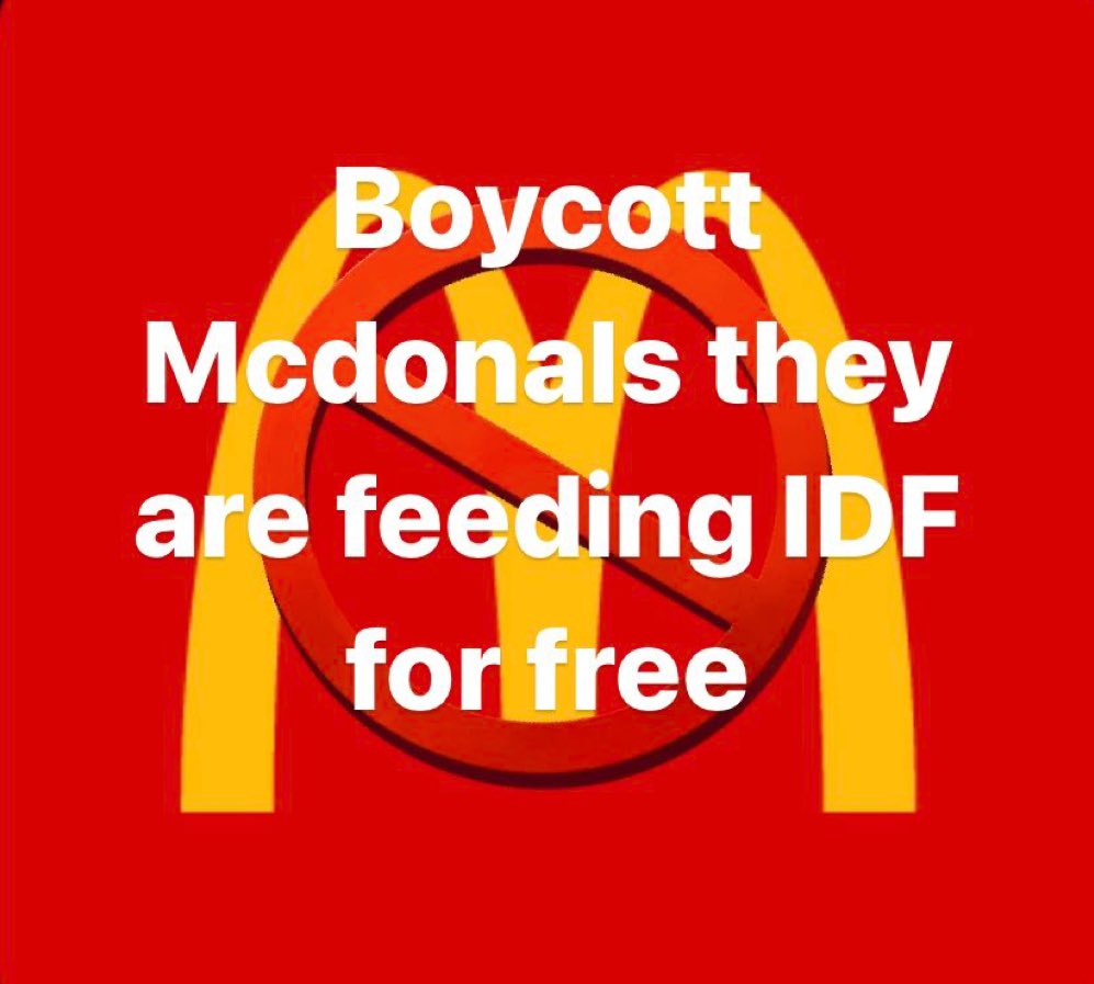 Remember to BOYCOTT child killers today!🩸🩸🩸 #BoycottMcDonalds 🍟