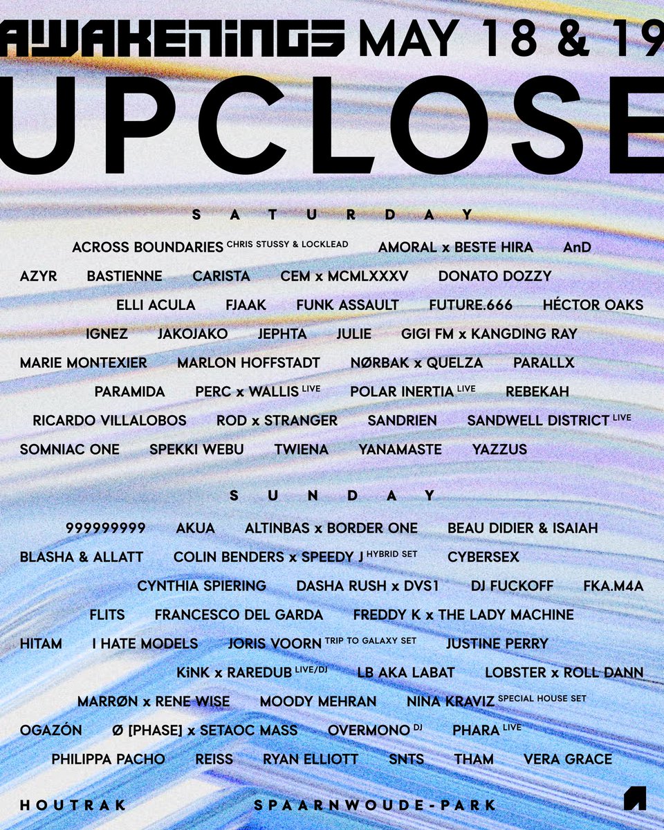 We’re so proud to announce the very first lineup of Awakenings Upclose: 80+ artists, experimental sets, never seen before B2B’s, 25+ debutants, and much more to discover. If you’re craving intense and groovy sounds, the dance floor of Upclose is where you belong.