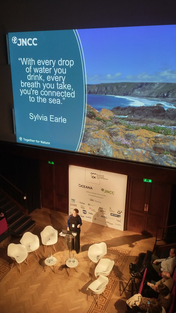 An excellent presentation from Gemma Harper #JNCC this morning at #CoastalFutures24 Though provoking, detailed, inspiring, a call to action and a glimmer of hope despite the parlous state of our #ocean. You could've heard a pin drop! @CF_conf