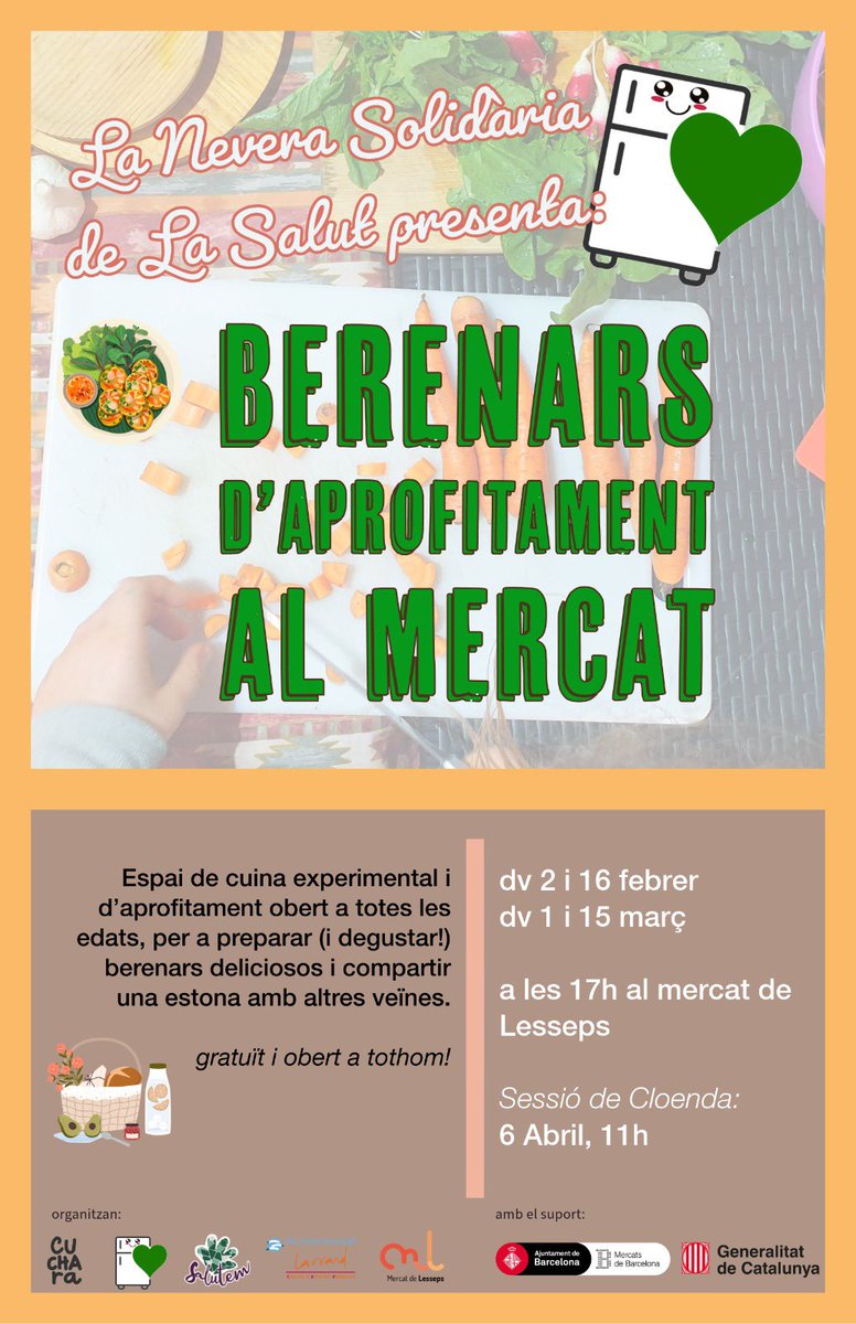 mercatdelesseps's tweet image. 📍Nova activitat al @mercatdelesseps 
🤤 Berenars d’aprofitament al #mercat
