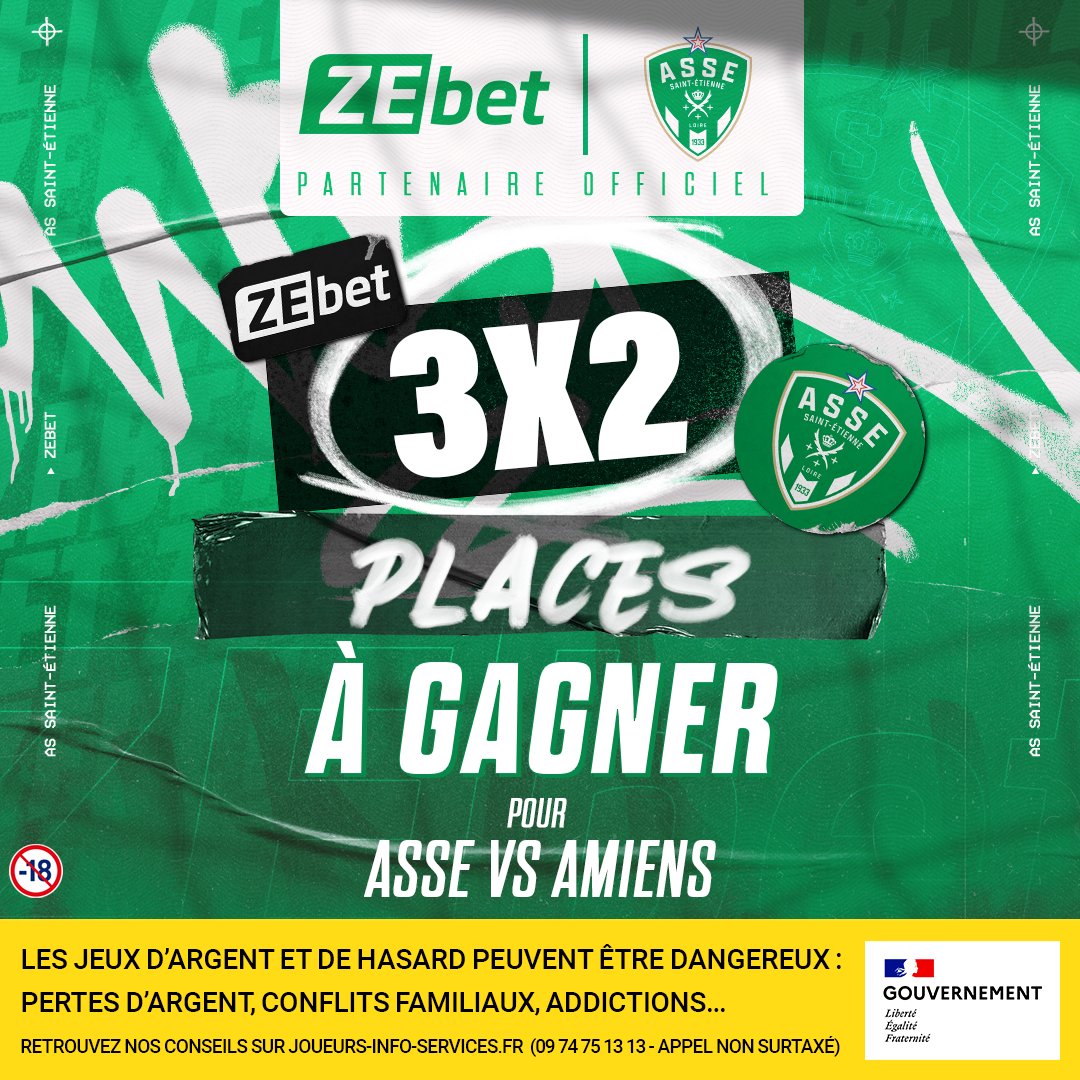 Site_Evect's tweet photo. ⚠️ Envie d’assister à la rencontre du week-end entre l’ASSE et Amiens ? 
Gagnez vos places grâce à @ZEbetFr  avec @Site_Evect 
Pour participer c’est simple : 
1️⃣ Suivre les deux comptes
2️⃣ Reposter et liker cette publication

TAS vendredi,  gagnants annoncés sous ce post
#ASSE https://t.co/uxaBEc0j8w
