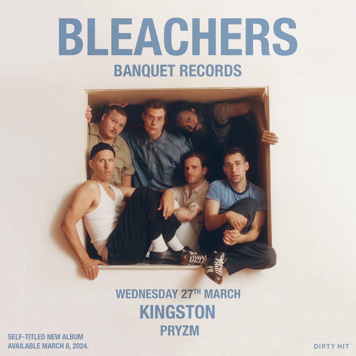 .@bleachersmusic will be playing @BanquetRecords on March 27 to celebrate the release of their new album. Tickets go on sale tomorrow at 11 am UK time. bleachers.ffm.to/banquet