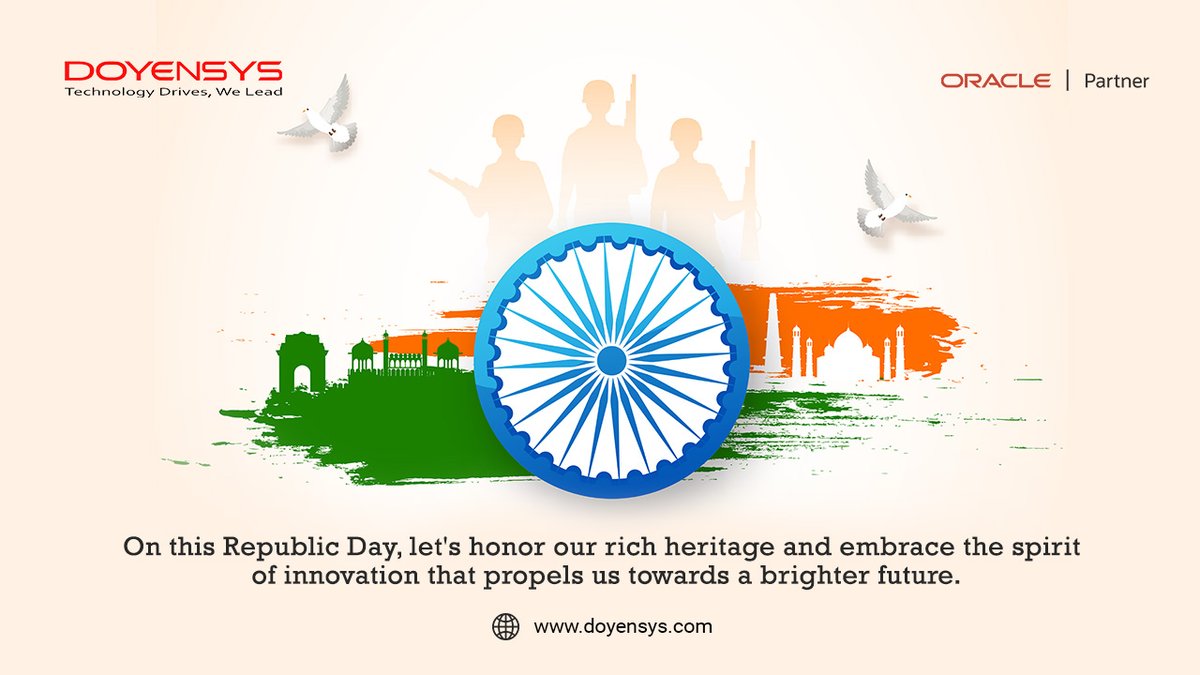 On this Republic Day, let's honour our rich heritage and embrace the spirit of innovation that propels us towards a brighter future. #RepublicDay #Doyensys