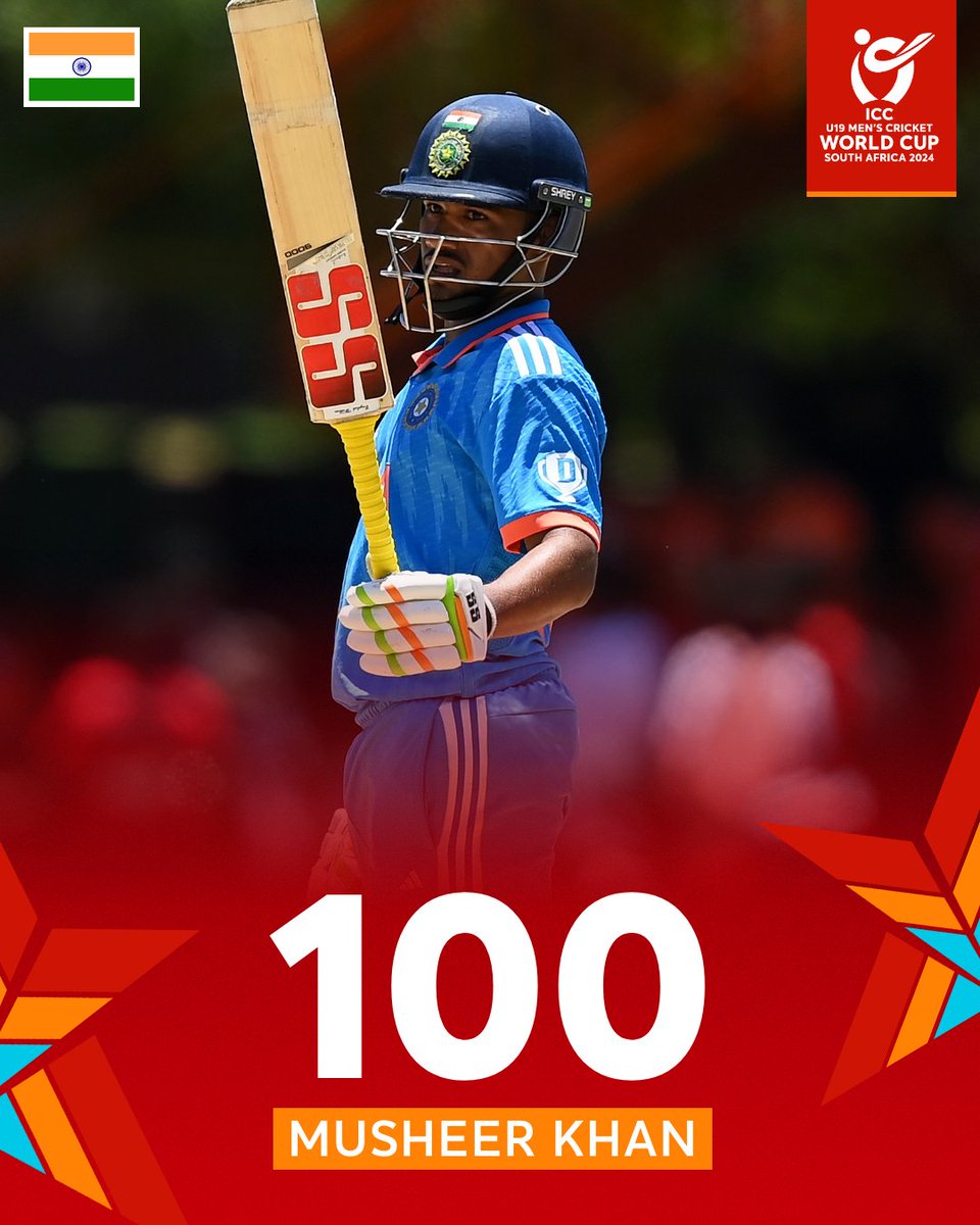 Musheer Khan's solid century has put India in command in Bloemfontein 👌

#U19WorldCup #INDvIRE