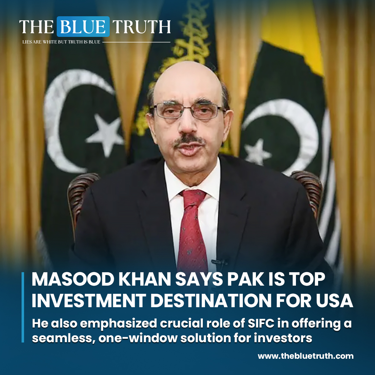 Masood Khan, declared Pakistan as the prime destination for lucrative investments by U.S.
#InvestInPakistan #USPakistanRelations #BusinessOpportunities #InvestmentPotential #SIFC #tbt #TheBlueTruth