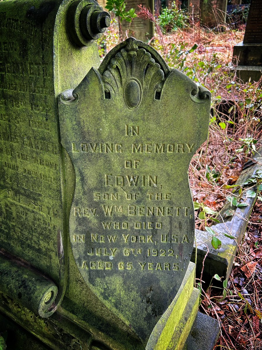 Miserable Winter’s day but still plenty to catch your eye at Undercliffe Cemetery. Granite memorial to John Worsnop, artist/photographer (by Royal Appointment to Prince & Princess of Wales - awarded in 1882) looks superb whatever the weather and noticed a rare burial in New York!