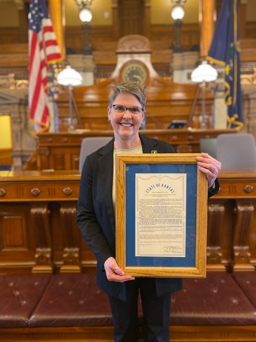 Shoutout again to the KTOY 2024 team, including our very own Ms. Fonda Telthorst, for providing testimony on behalf of Kansas students yesterday at the statehouse. We are proud of you! #203GAMECHANGER #Advocacy 
<a href="/PiperDrDain/">Dr. Jessica Dain</a>