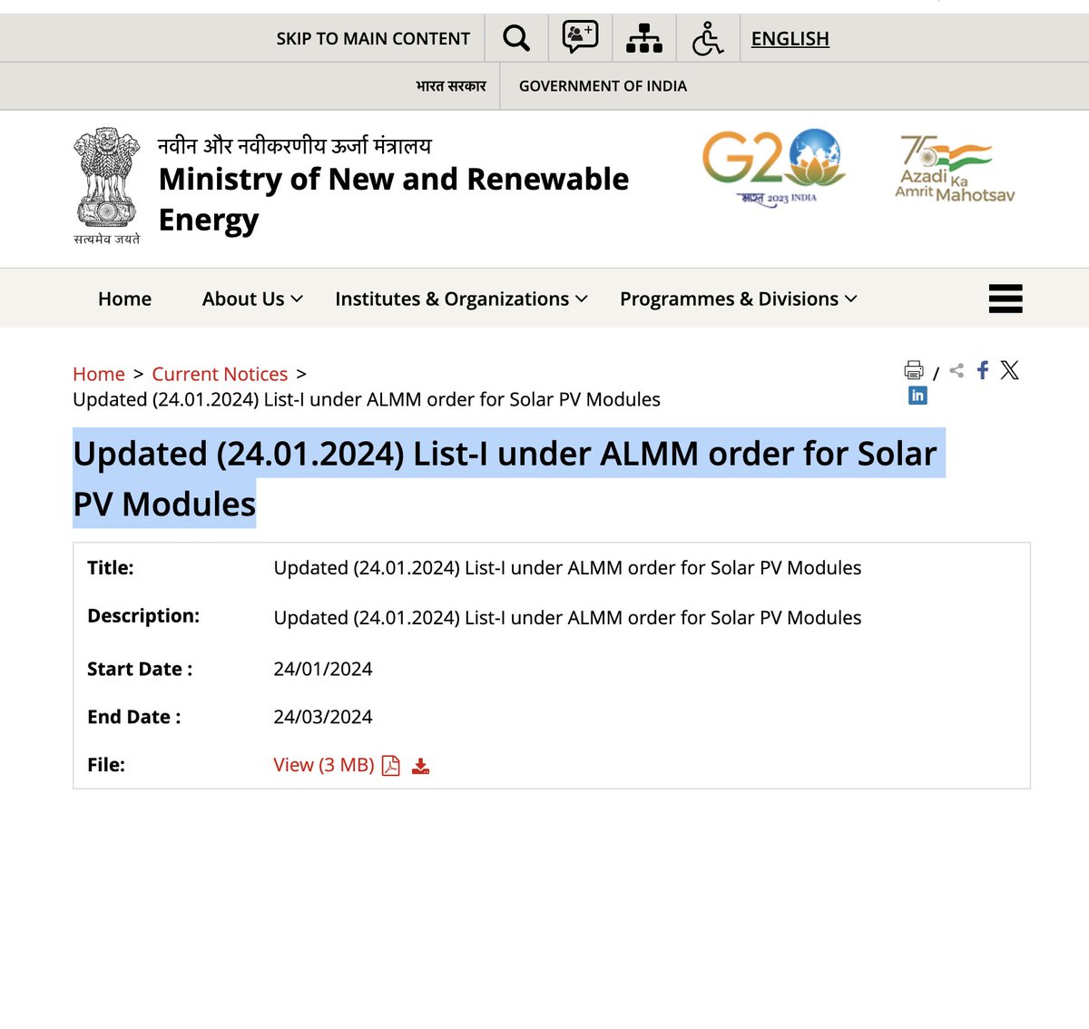 Shubham60205162's tweet photo. NO one can tell you this in free

Almm list is out 

Solex 💥names appears along with INA, Swelect, tata power, waaree

21 MW at Vitthal Udyognagar,  Gujarat Plant
249 MW at Tadkeshwar , Gujarat plant

270 MW /year Till 8/2028

Very big 🔥 

#solarenergy #ireda #irfc #rvnl #irco https://t.co/ZWKGFdflAs