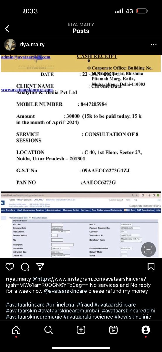 One more fraud. No services, no replies and no invoice after taking 15k. @PMOIndia @Uppolice @OnlineLegalInd @OnlineFrauds @jagograhakjago @service_fc @BandBajaateRaho