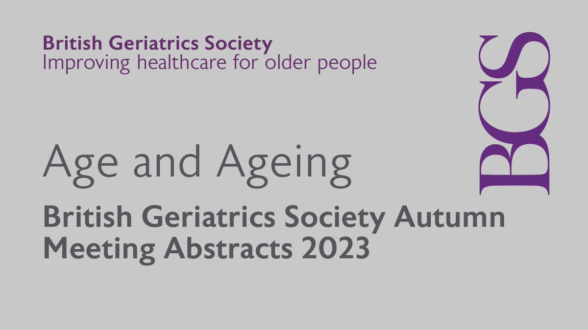 📢JUST PUBLISHED📢 The BGS Autumn Meeting Abstracts 2023 are now live on the @Age_and_Ageing website! Find out more here academic.oup.com/ageing/issue/5… #BGSconf #BGSabstracts