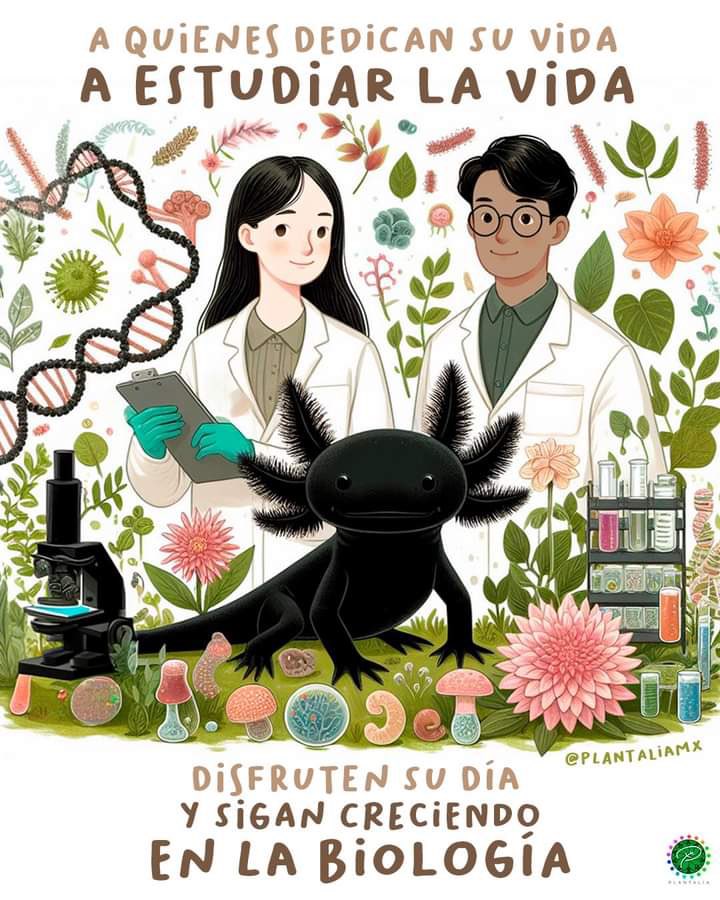 Hoy #DíaDelBiólogo un reconocimiento a todos los colegas: ya sea en botas, campo, batas o laboratorios, andamos con pasión tratando de entender el fenómeno de la vida. 🦎🦖🧬🦠🌡️🧪🔬🐸🧠🐒☘️🌲🌿🦦