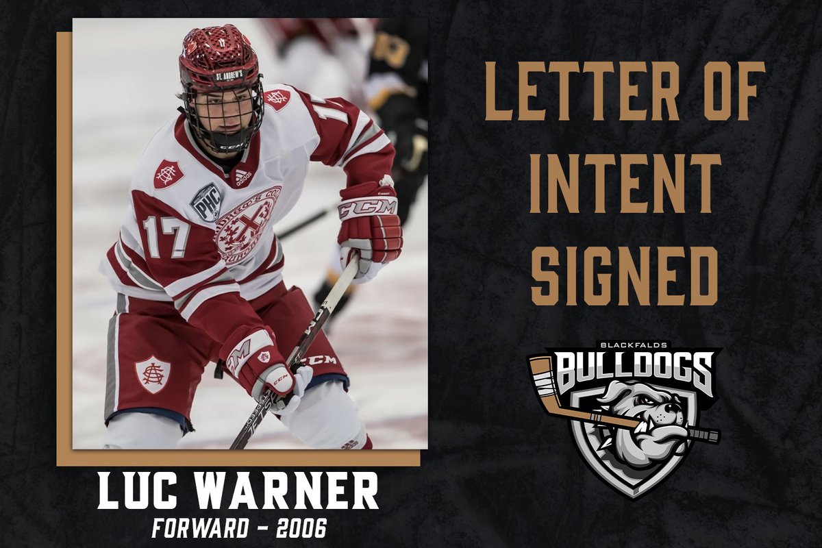 bbulldogs_'s tweet photo. SIGNING

The Bulldogs have signed 2006-born forward Luc Warner to a Letter of Intent for the 2024-25 season.

Welcome to the Bulldogs Luc!

Read more here: https://t.co/vb1OC4eUbo

@lucwarner39 @sachockey1899 https://t.co/z127KKEw81
