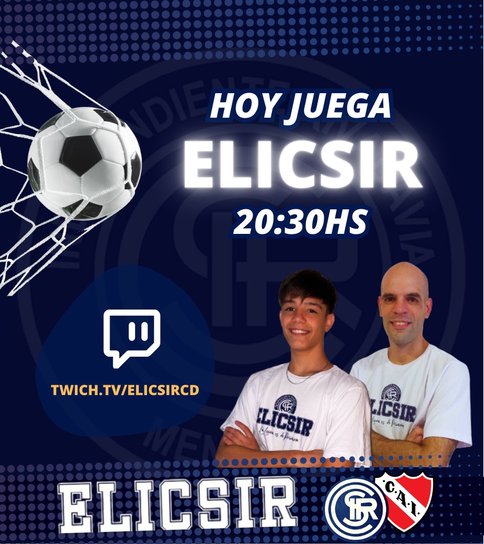 Elicsircd's tweet photo. ¡HOY DEBUTA ELICSIR EN VIVO!

➡ Actualidad y nota con De Paoli.
➡ Rival, no enemigo, con @Mati_Martinez 
➡ Radiografía de la tricolor. 
➡ Desafío 13, Leandro Benegas.
➡ Notas con exjugadores
➡ Sorteo de la remera de ELICSIR

¡Y mucho más!

#ELICSIR
#IndependienteRivadavia https://t.co/m3lIsrVBON