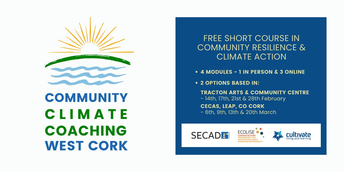 We are running a free short course to support community led work on climate action and resilience. It will involve three online sessions and one in person training day. Full details and booking can be found at tinyurl.com/bd89vas3. #climateaction #sustainabledevelopment