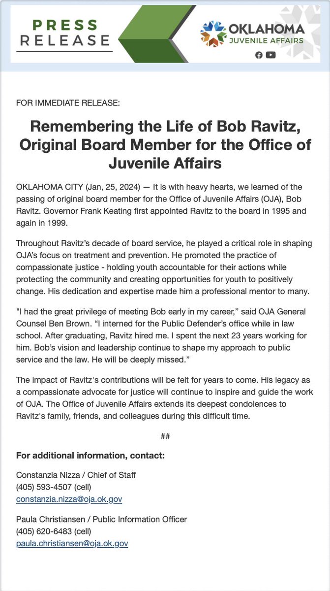 Oklahoma Office of Juvenile Affairs tweet media