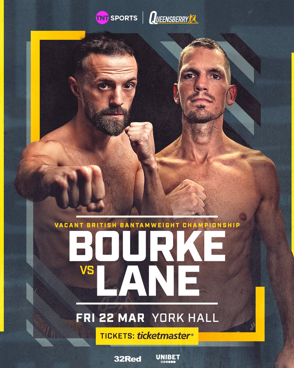 🇬🇧 British title on the line as <a href="/C_Bourke94/">Chris Bourke</a> leads triple title bill!

Chris Bourke fights Ashley Lane for the vacant Bantamweight championship. Friday night boxing returns to York Hall

🎟 on sale here: bit.ly/BourkeLane