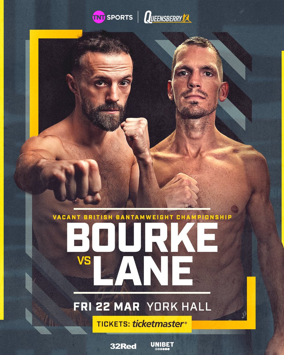 🇬🇧 British title on the line as @C_Bourke94 leads triple title bill! Chris Bourke fights Ashley Lane for the vacant Bantamweight championship. Friday night boxing returns to York Hall 🎟 on sale here: bit.ly/BourkeLane